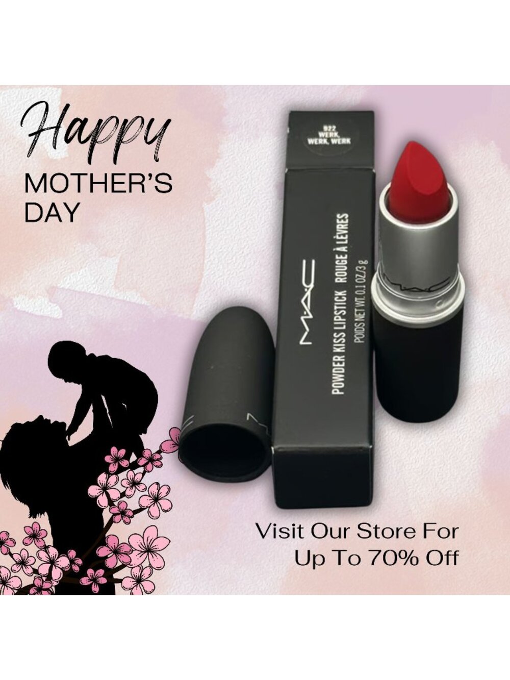 MAC Werk Werk Werk Powder Kiss Lipstick 0.1 oz/3g